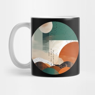 Abstract Emerald and Rust Whimsical Landscape Texture Mug